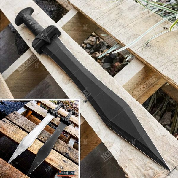 SWORD Real Sword Roman Sword Gladius Sword Razor Sharp Edge Metal Sword Medieval Sword Short Sword Master Sword Spartan Sword Knights Templar Sword Crusader Knight Sword Viking Sword 50407 (Black)