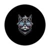 Less Drama, More Techno – Cat-Level Chill - Level Loud PopSockets Adhesive PopGrip