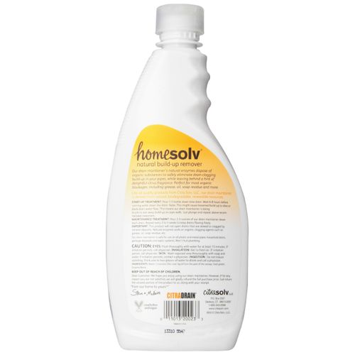 Homesolv Enzyme Drain Cleaner & Build Up Remover (Citra Drain), Valencia Orange, 22 Fluid Ounces (Pack of 6)