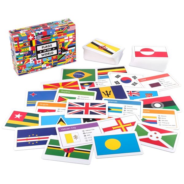 Little Wigwam Flags Of The World Flash Cards - Set of 216 Flags + Country Information