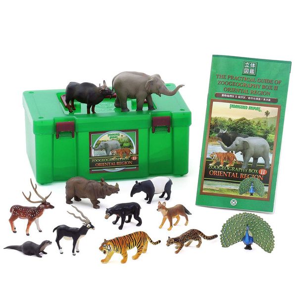 Carolata Animal Geographic District 2 Figure, 3D Picture Book (Toyo Ward Animals / 12 Types / Instruction Manual Included) Realistic Figure Box, Toy, Educational Toy, Present, Gift, Food Sanitation