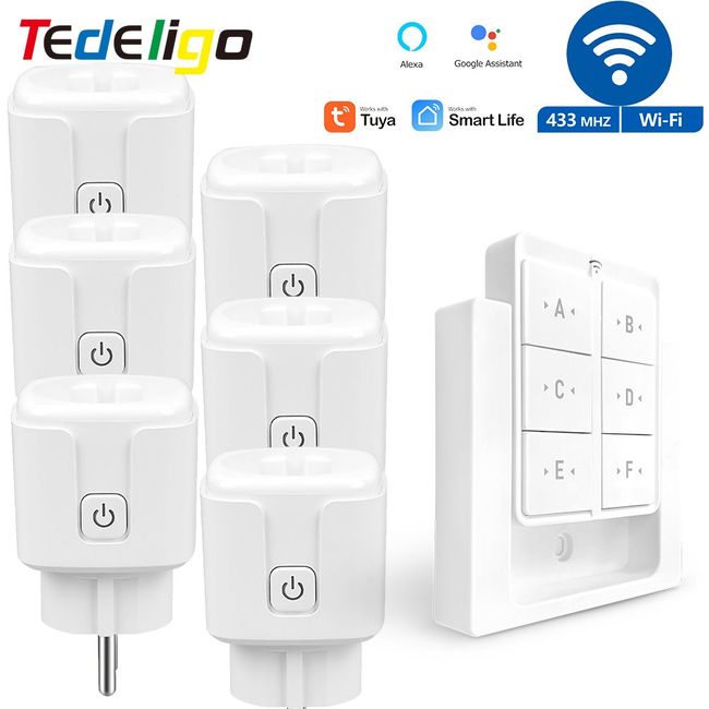 Tuya Smart WiFi and Rf Light Switch 433MHz Kinetic Wall Switch No Battery  Need Wireless Remote Control Timing 220V 16A for Alexa