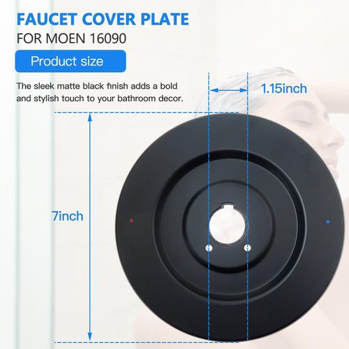 WELURE 16090 Chateau Collection Escutcheon Fit for Moen One-Handle Tub and Shower Faucet Cover Plate, Matte Black