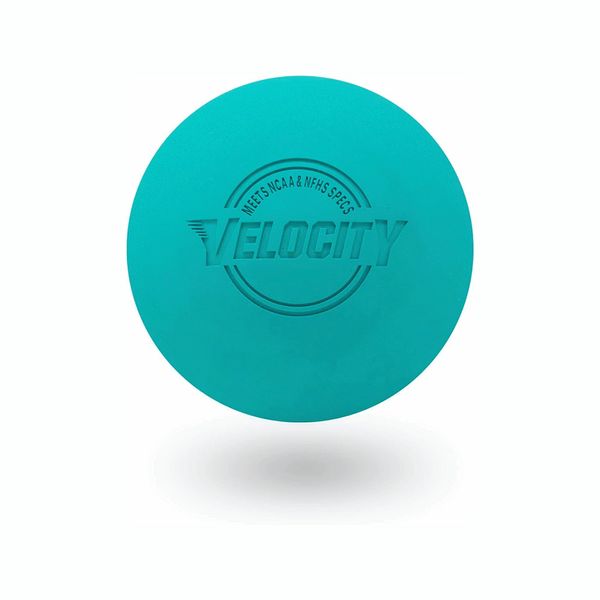 Velocity Massage Lacrosse Ball for Muscle Knots, Myofascial Release, Yoga & Trigger Point Therapy - Firm Rubber Scientifically Designed for Durability and Reliability - Teal, 1 Ball