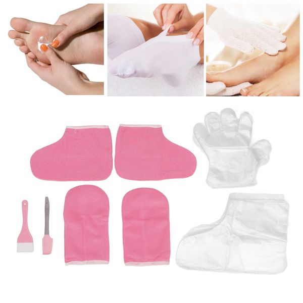 MOUMOUTEN Paraffin Hand Fuß Handschuhe, Wachs Hand Fuß Liner Paraffin Flanell Die Hand Fußpflege Set, Wieder verwendbare die Pflege Zubehör für SPA und Wärmetherapie