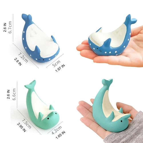 2pcs Cute Whale Dolphin Phone Holder, Funny Creative Animal Phone Stand Mount for Desk Home Office Decor