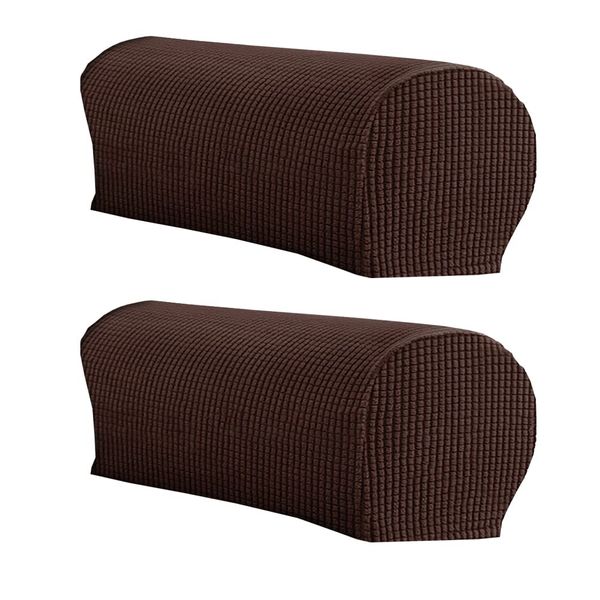 LINGXIYA Soft Stretch Plush Armrest Covers, Stretch Armrest Covers for Chairs/Sofas, Couch Arm Covers, Furniture Protector Armchair Slipcovers for Recliner, Set of 2