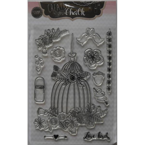Studio Light A6 Chalk 99 Clear Stamps, Set of 12