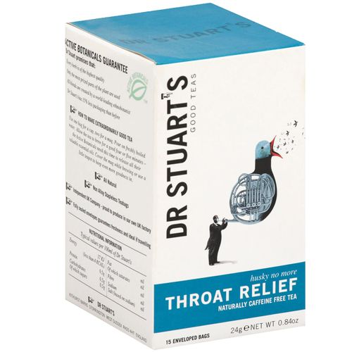 Dr Stuarts Throat Relief Tea | 15 Tea Bags in Each Pack | Herbal Infusion Tea | Herbal Tea to Help Coat The Throat