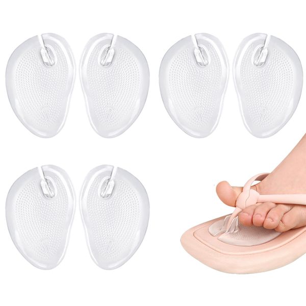 LKCCTK Toe Insole, Thong Cover with Gel Insole, Transparent Nose Strap Protection, Prevents Slipping, Pain Relief, Protection, Pad, Footwear, Clogs, Flip Flops, Set of 3 Pairs