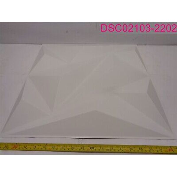 QTY=36 (3 Boxes of 12); Art 3D Wall Panels A10051Wus White PVC Diamond