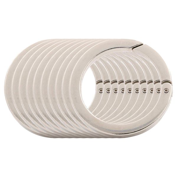 BIKICOCO 1-1/4'' Flat Spring Push Gate O-Ring Clasp Push Snap Hooks, for Handbags, Keys, Silver - 10 Pcs