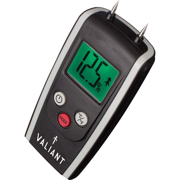 Valiant FIR421 Digital Moisture Meter for Firewood Timber and Brickwork, Black