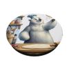 Ice Bear Chef Tossing Pizza Dough. Kitchen Ingredients PopSockets Swappable PopGrip