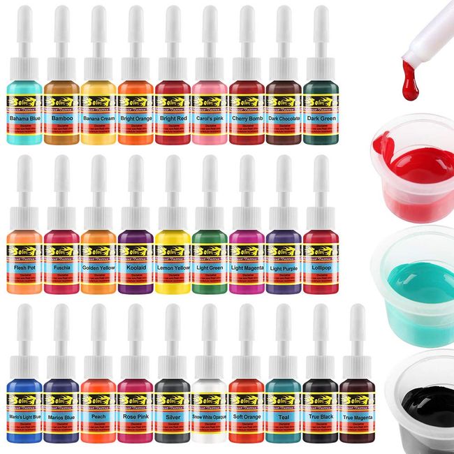 Solong Premium 7 Basic Colors Tattoo Ink Set Pigment Kit 1oz (30ml)