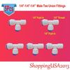 5 Pcs 1/4-1/4-1/4 Thread Tee Union Connetor Water Filter Fitting Push In Male