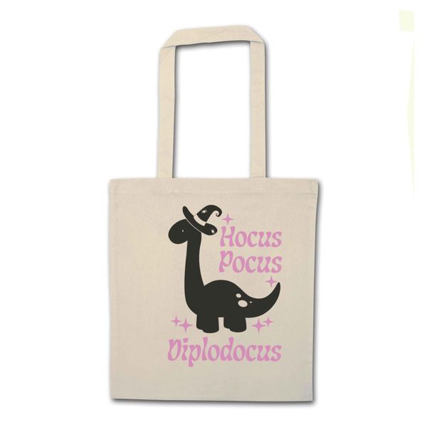 Flox Creative Natural Tote Bag Hocus Pocus Diplodocus