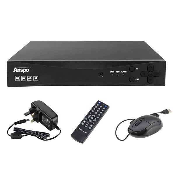 Anspo 4 Channel CCTV DVR Recorder 4CH H.264 1080P HD VGA HDMI BNC With 2TB Hard Drive (4 CH - 2TB)