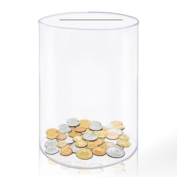 Acrylic Piggy Bank,Transparent Money Box Break to Open Piggy Bank Money Box for Saving Cash or Coins Piggy Bank for Adults & Family