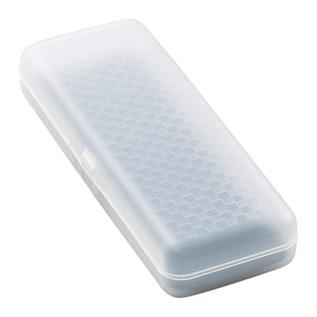 Megan 2068-01 Glasses Case, Small, Thin, Lightweight, Compact, Transparent, Skeleton, Frost, Hard Case, Black