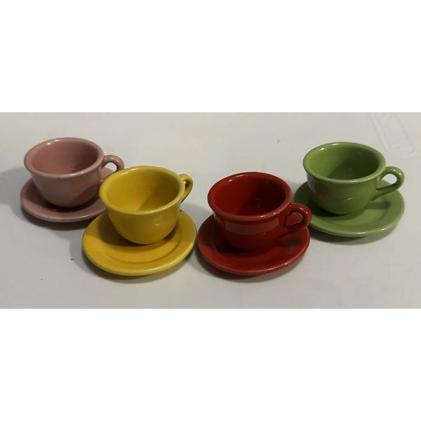 8-piece Tea Cup SET Multi Color Miniature Toy Set Doll Tea Set GLASS