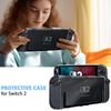 DLseego Case Compatible with Switch 2,Transparent Dockable Hard Protective Shell with 2 PCS Soft Handle Cover