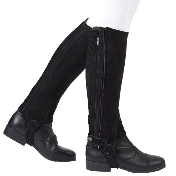 Dublin Suede Half Chaps II, Black, Adults Medium