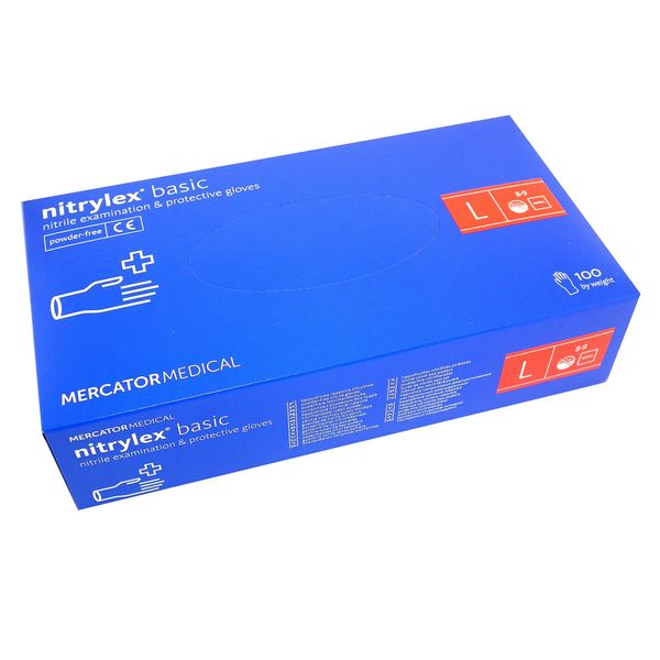 Strong nitrile examination & protective gloves SIZE L ( 8-9)