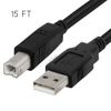 USB 2.0 Printer Cable Cord 15ft  USB A to B Black