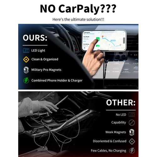 MagSafe Car Mount Charger, 3 in 1 [LED RGB HandsFree] Wireless Car Charger, Magnetic Phone Holders for Your Car- Fast Charging Car MagSafe Charger for iPhone 16/15/14/13/12 Series, Gift for Men Women