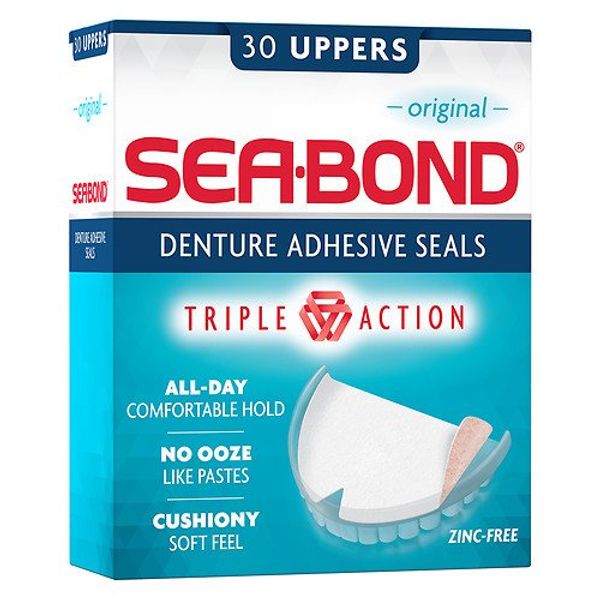 Sea-Bond Denture Adhesive Seals for Uppers, Original 30 ea (Pack of 4)