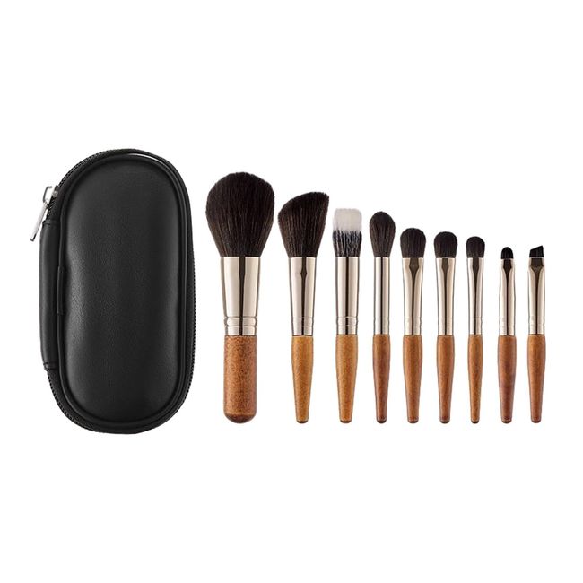 Divono Schminkpinsel Set Pinselset Makeup, Schminkpinsel Set 9 Stück Professionelle Make up Pinsel Set mit Kosmetiktasche, Kosmetikpinsel Lidschatten Blush Makeup Pinsel Kosmetik Pinsel Set (braun)