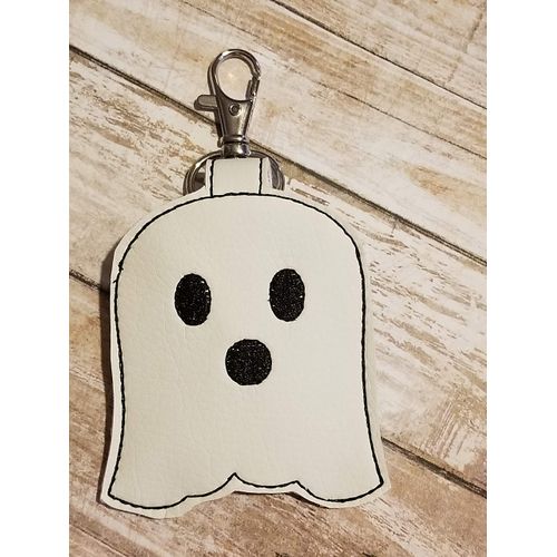 Ghost Halloween Hand Sanitizer and/or Lip Balm Holder Key chain