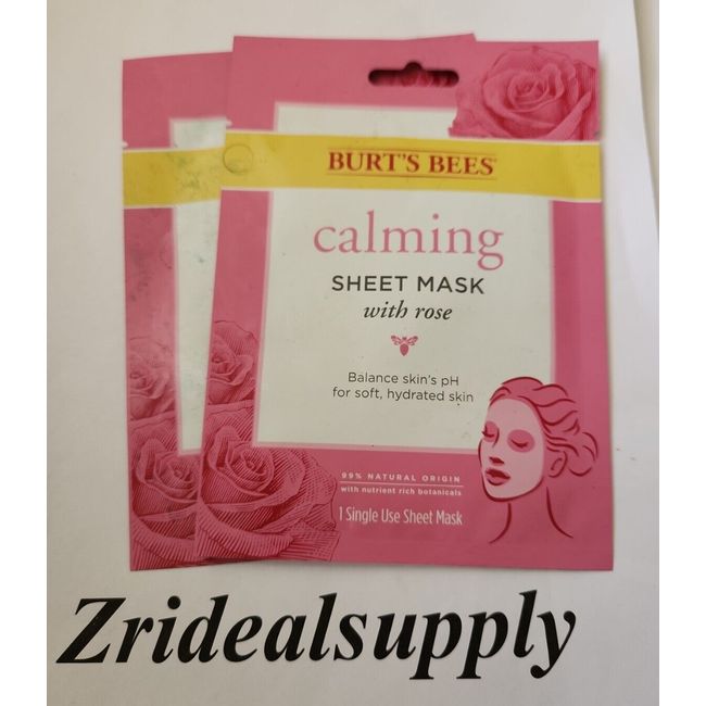 Burt's Bees Calming Rose Sheet Mask PACK OF 2