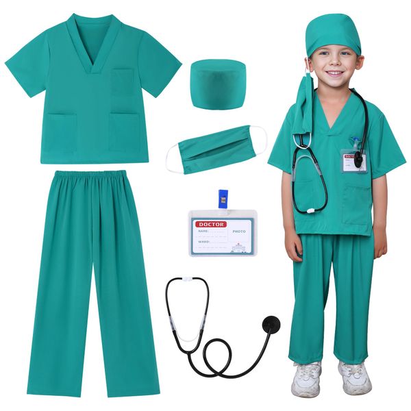 WooHand Kids Dress Up Costumes with Accessories Doctor Costume for Kids 3-9 Years