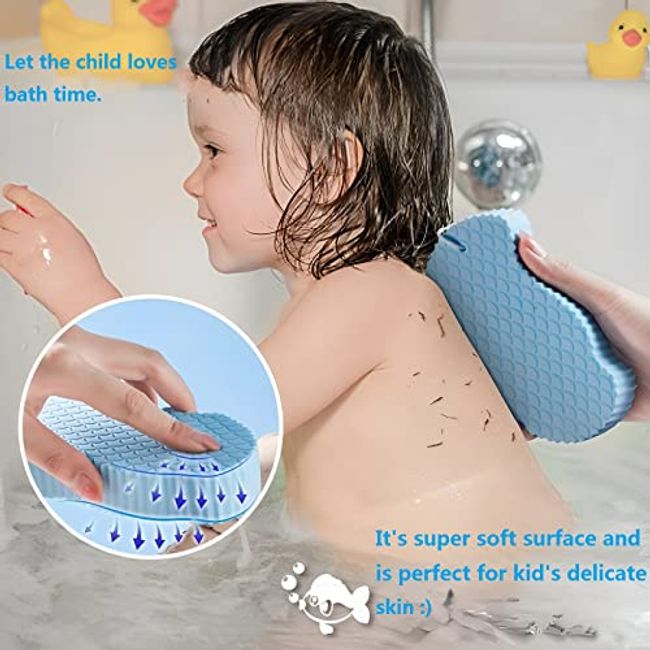 2PCS Exfoliating Bath Sponge, 3D Bath Sponge Shower Brush, Soft Bath  Sponges for Shower, Dead Skin Remover for Body, Shower Sponge for Adult