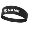 iZZYZX Soccer Name Printed Moisture Wicking Headbands - Black