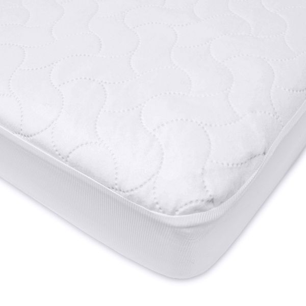 American Baby Company Waterproof Fitted Crib and Toddler Mattress Protector, Quilted and Noiseless Crib & Toddler Mattress Pad Cover, White, 52"x28"x9"