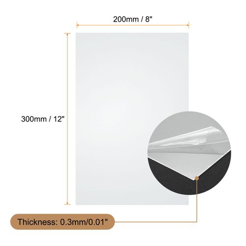 HARFINGTON 20pcs Clear Plastic Sheets 12" x 8" x 0.01" Transparent Flexible PVC Sheet Panels with Protective Paper for Signs DIY Display Projects Craft Picture Frames Painting