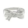 Sterling Silver Cubic Zirconia Infinity Bow Ring - Size Q 1/2