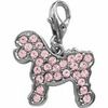 Bichon Frise dog pink crystal clip on charm
