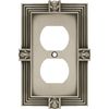 Franklin Brass 64462 Pineapple Single Duplex Outlet Wall Plate/Switch Plate/Cover, Brushed Satin Pewter