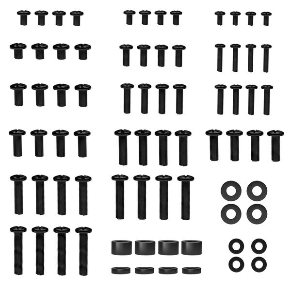 BONTEC Universal TV Mounting Hardware Kit Compatible with Most TVs Up to 80 inch, Includes M4, M5, M6, & M8 TV Screws, Washers & Spacers, Works with Any TV Wall Bracket, Monitor & TV Stand