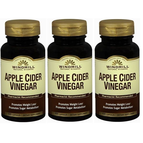 Windmill Apple Cider Vinegar Tablets 100 Counts X 3 Packs