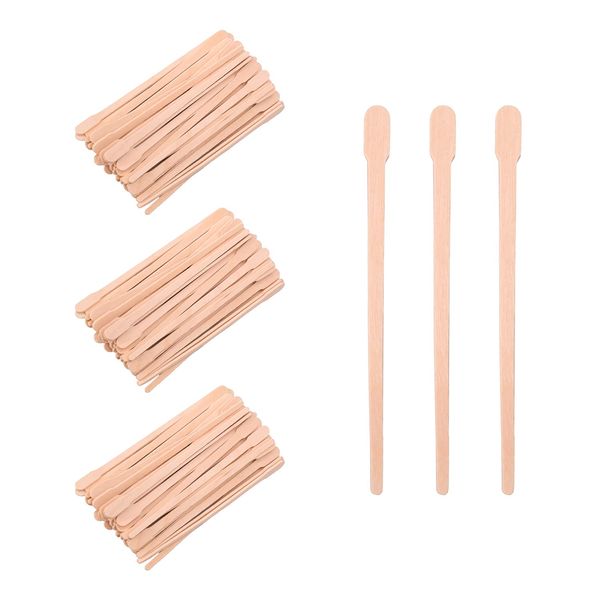 Parieo 200 Pieces Eyebrow Wax Sticks Wooden Wax Applicator Sticks Tongue Depressors Spatulas Wax Spatulas Tattoo Sticks for Hair Body Eyebrow Removal