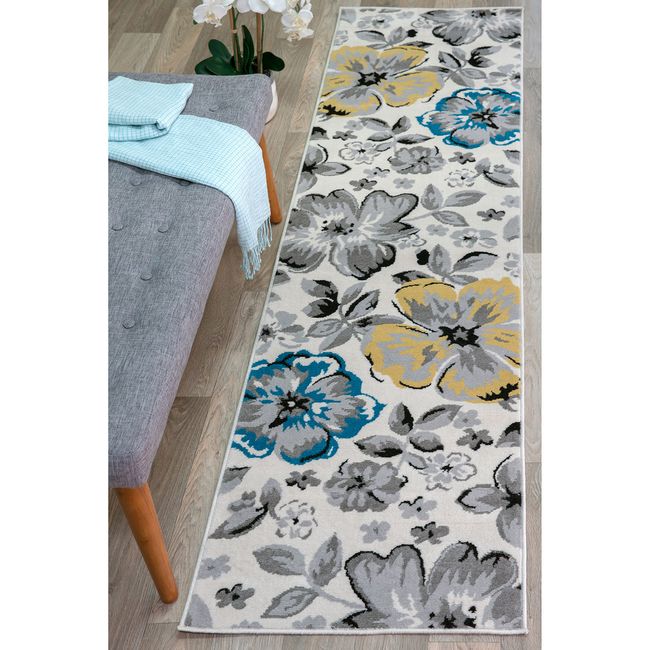 Rugshop Kitchen Runner Rugs Modern Floral Design Runner Rug for Hallway 2x10 Rug