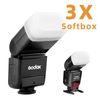 Bounce Flash Diffuser Suit for Hot-Shoe Mount On-Camera Flash Godox V860 TT685 TT600(3-Pack White Bounce Diffusers)