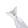 Slim 2" Satin Solid Colour Plain Safety Clip On Tie (White)