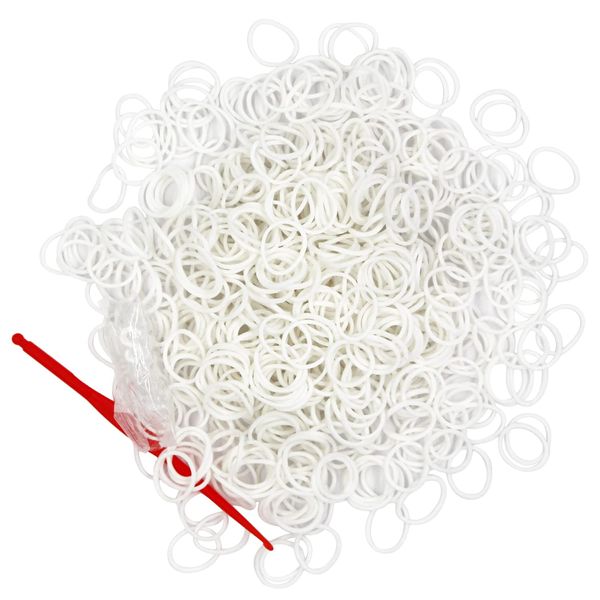 3000PCS Loom Rubber Bands Kit with 75 Clips,5 Hooks, Premium Bracelet Making Kit for Kids Weaving DIY Crafting Gift(White)