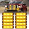 10PCS 60 led Amber Grill Side Marker Strobe Lights Kit Emergency Hazard Warning